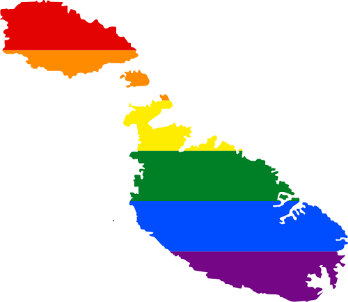LGBT flag map of Malta.svg