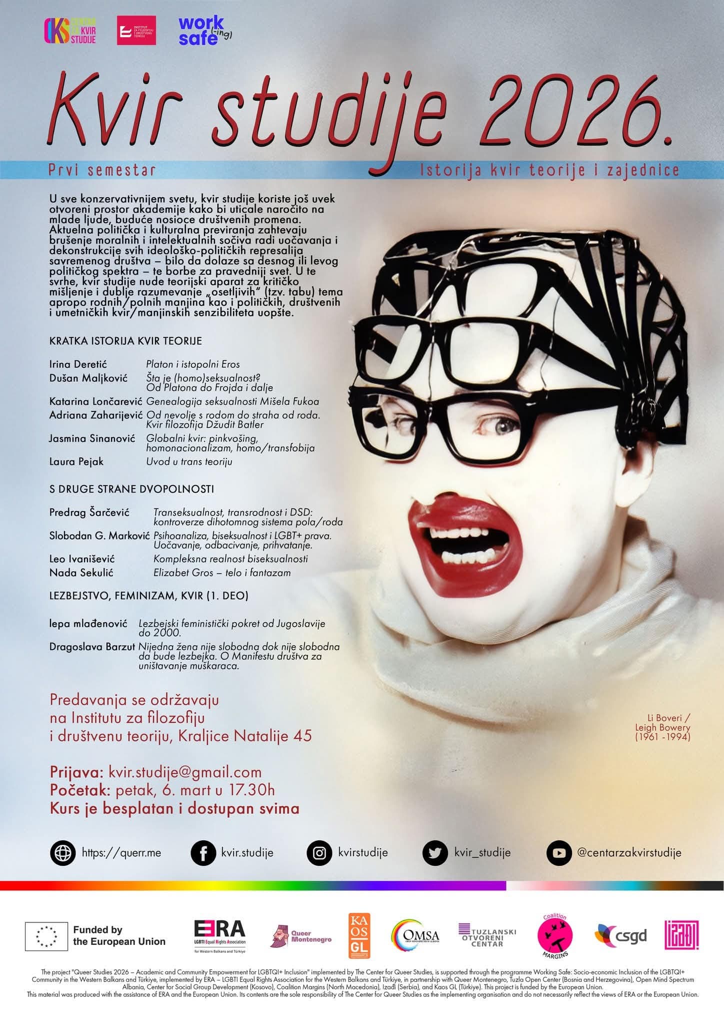 PREDAVANJA: Novi serijal Kvir studija 2026